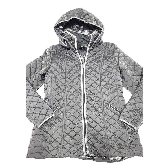 Dennis Basso XS silver puffer jacket - Picture 1 of 7
